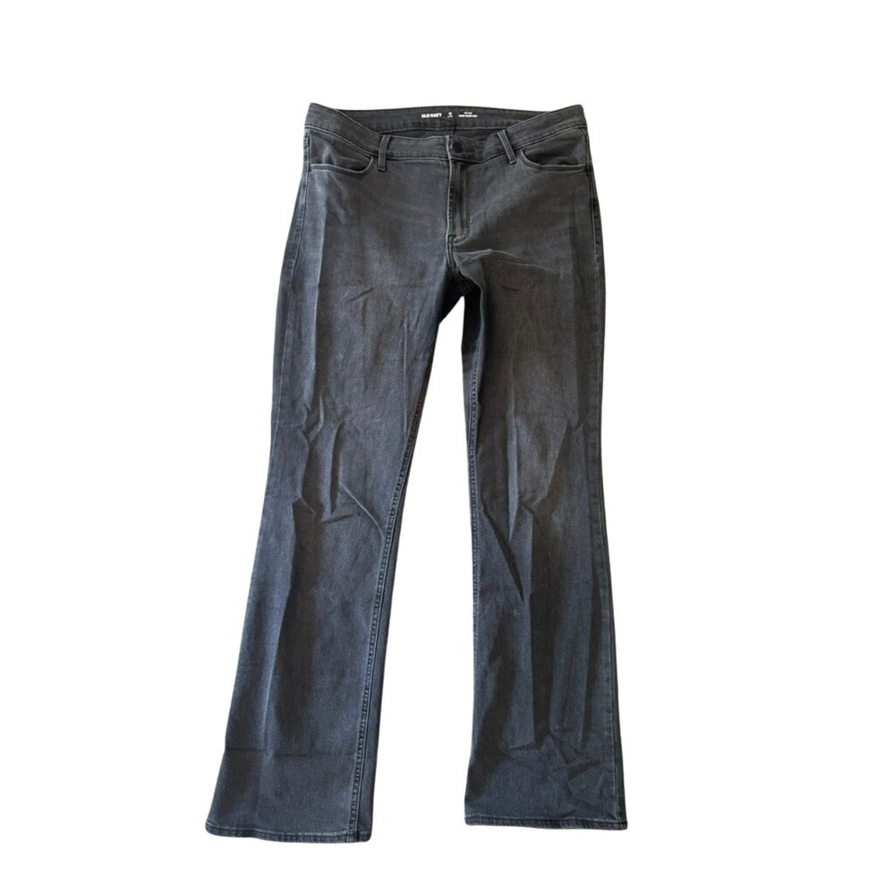 NWOT Old Navy Wow Boot-Cut Jeans Womens 12 Long Charcoal Gray Mid-Rise Denim